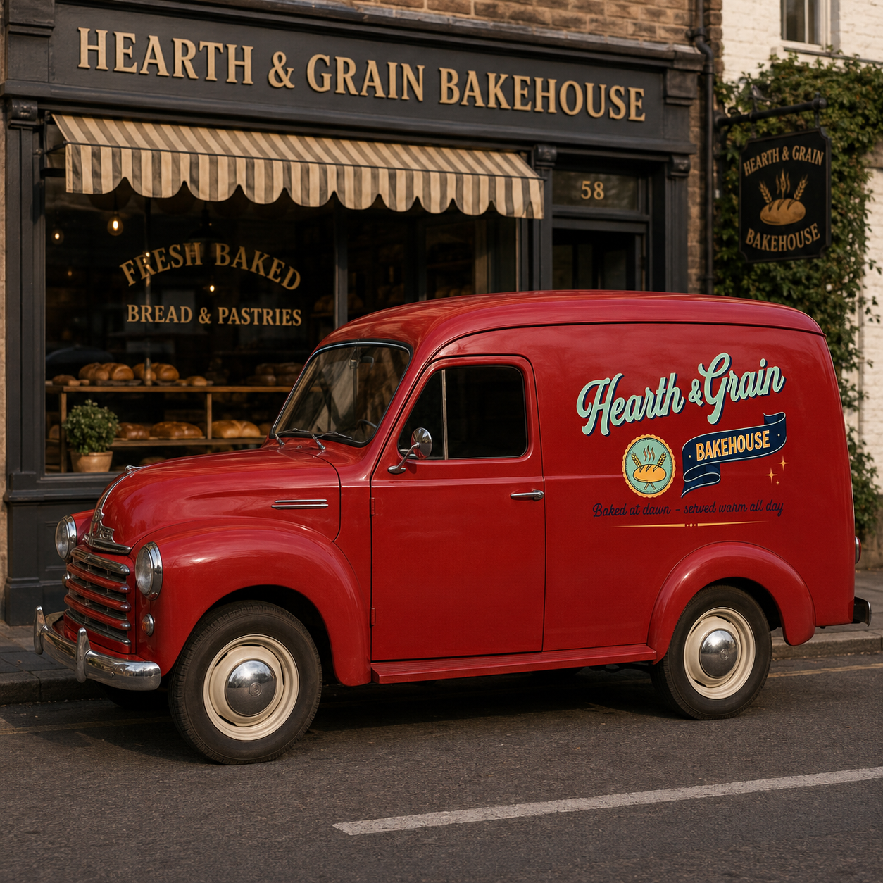 Personalized Bread and Steam Lines Decal for Truck Door with Vintage Automotive Design sticker 14331 - Image 3