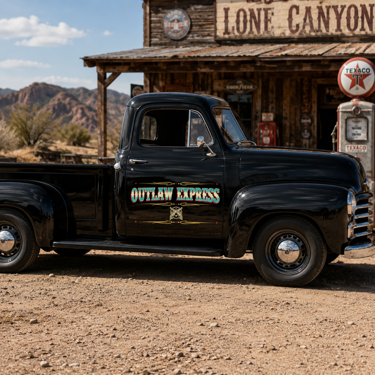 Personalized Crossed Pistons and Pinstriping Decal for Truck Door with Vintage Automotive Design sticker 14336 - Image 5