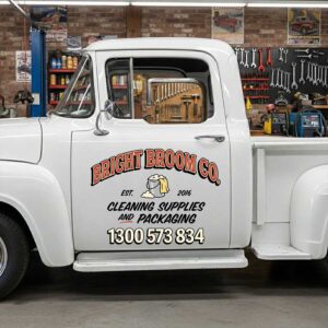 Personalized Bucket and Bubbles Decal for Truck Door with Vintage Automotive Design sticker 14347