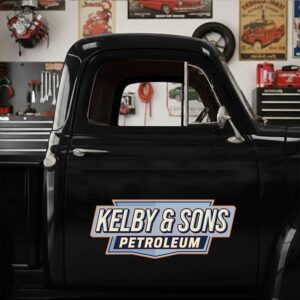 Personalized Text and Vintage Style Decal for Truck Door with Vintage Automotive Design sticker 14361