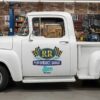 Personalized Checkered Flag and Circular Logo Decal for Truck Door with Vintage Automotive Design sticker 14367