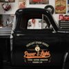 Personalized Lightning Bolt and Circle Decal for Truck Door with Vintage Automotive Design sticker 14379