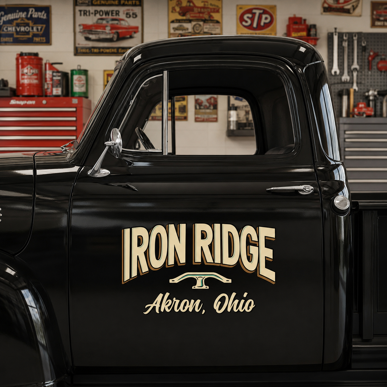 Personalized Wrench Decal for Truck Door with Vintage Automotive Design sticker 14384 - Image 2