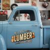 Personalized Logs and Bold Text Decal for Truck Door with Vintage Automotive Design sticker 14389