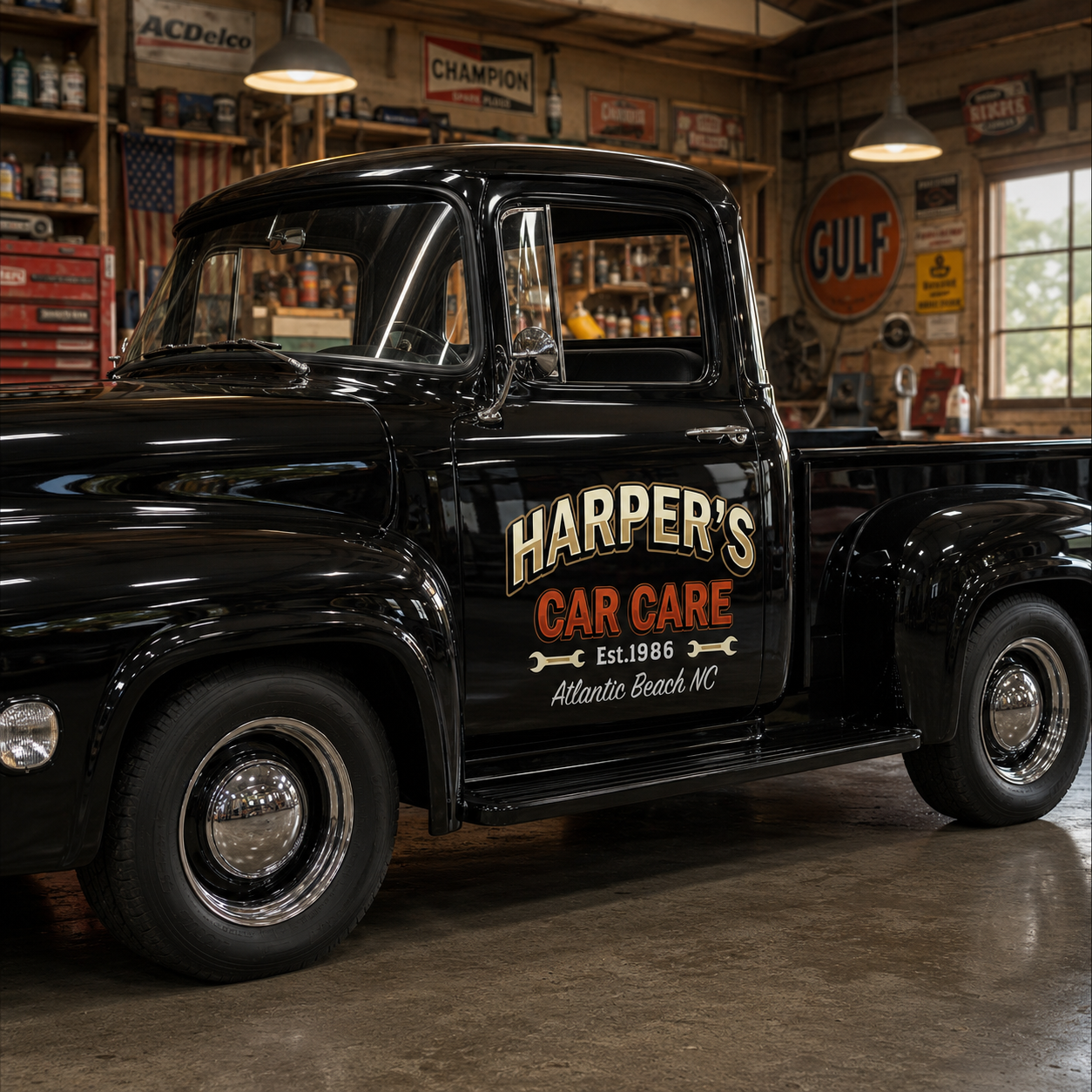 Personalized Wrench and Text Decal for Truck Door with Vintage Automotive Design sticker 14391 - Image 2