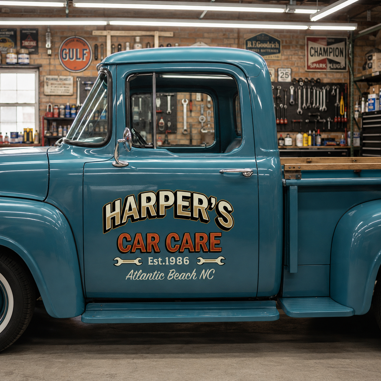 Personalized Wrench and Text Decal for Truck Door with Vintage Automotive Design sticker 14391 - Image 4