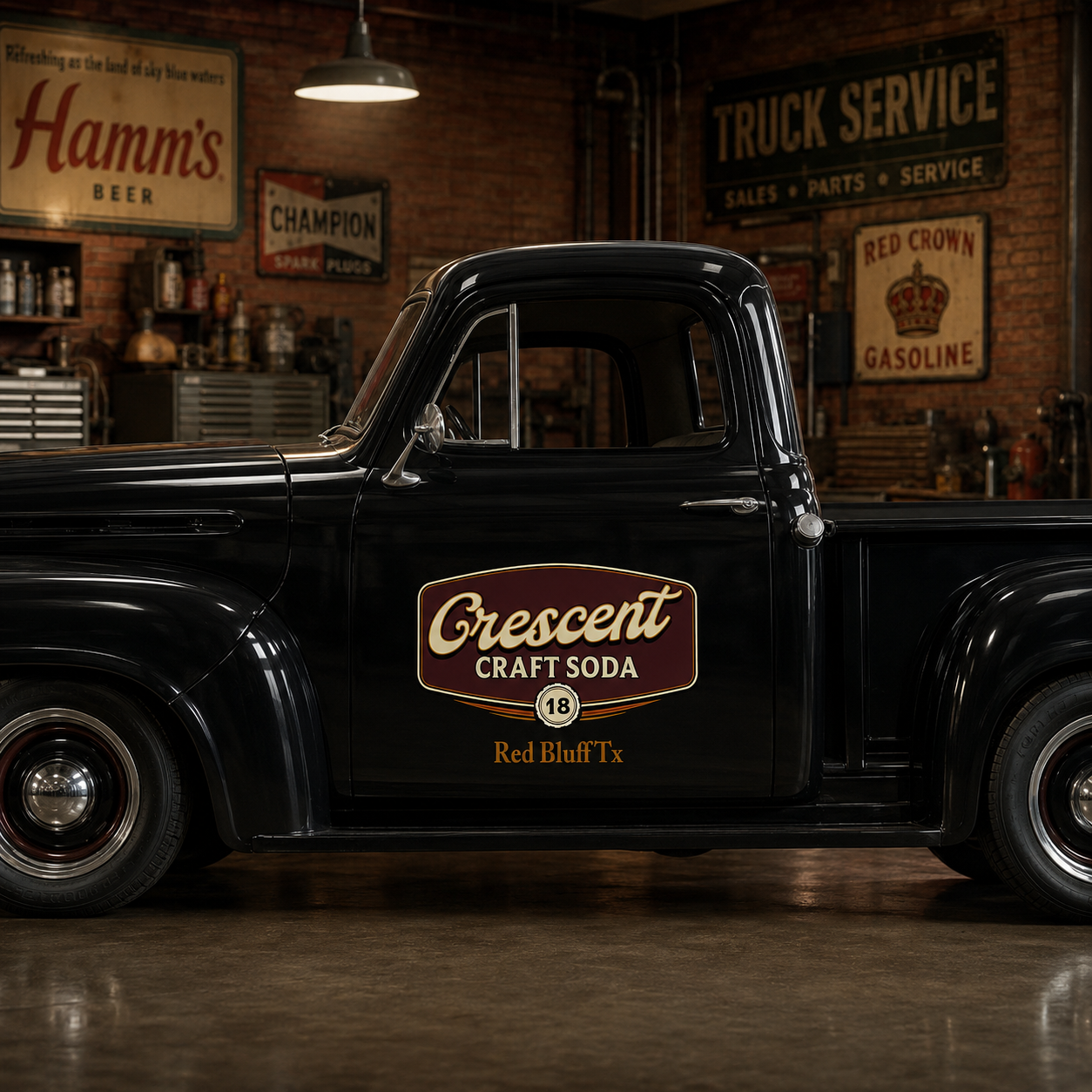 Personalized Vintage Script and Circular Badge Decal for Truck Door with Vintage Automotive Design sticker 14393 - Image 3