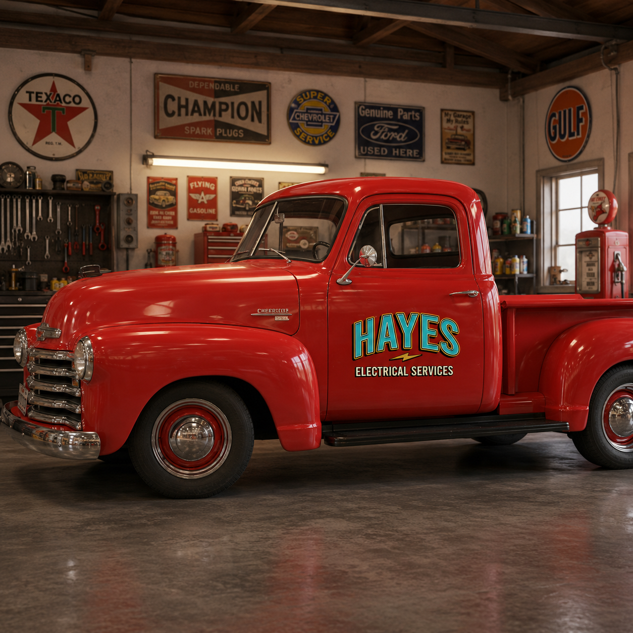 Personalized Lightning Bolt and Bold Text Decal for Truck Door with Vintage Automotive Design sticker 14394 - Image 3