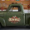 Personalized Crossed Pistons and Checker Flags Decal for Truck Door with Vintage Automotive Design sticker 14397