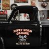 Personalized Crossed Pistons and Spark Plug Decal for Truck Door with Vintage Automotive Design sticker 14398