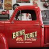 Personalized Spark Plug and Bold Text Decal for Truck Door with Vintage Automotive Design sticker 14401