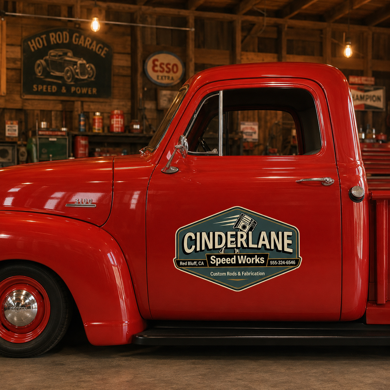 Personalized Piston and Wrench Decal for Truck Door with Vintage Automotive Design sticker 14418 - Image 4