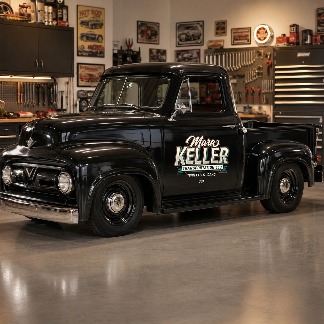 Personalized Bold Text and Vintage Style Decal for Truck Door with Vintage Automotive Design sticker 14423 - Image 2