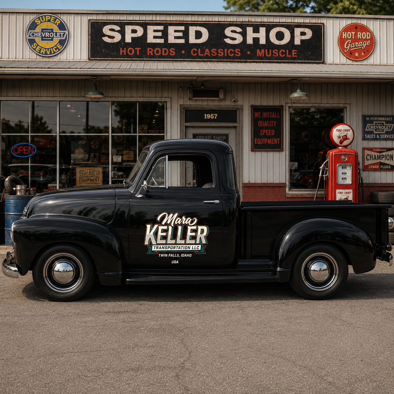 Personalized Bold Text and Vintage Style Decal for Truck Door with Vintage Automotive Design sticker 14423 - Image 3