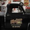 Personalized Tow Truck and Vintage Lettering Decal for Truck Door with Vintage Automotive Design sticker 14439