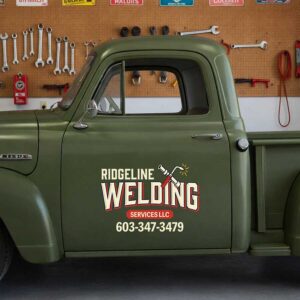 Personalized Welding Torch and Sparks Decal for Truck Door with Vintage Automotive Design sticker 14447