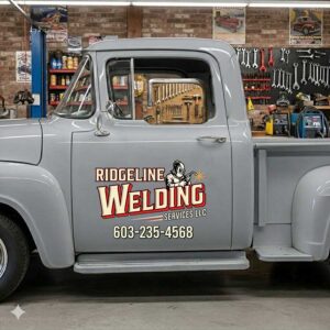 Personalized Welder and Welding Torch Decal for Truck Door with Vintage Automotive Design sticker 14448