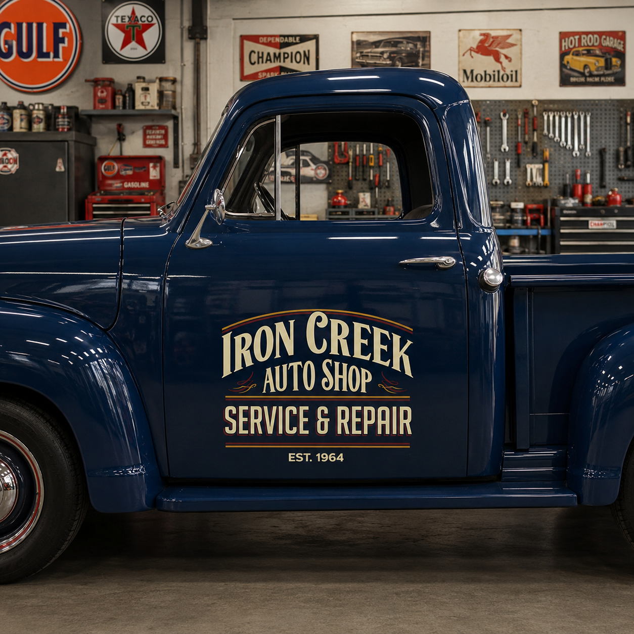 Personalized Text and Vintage Style Decal for Truck Door with Vintage Automotive Design sticker 14453 - Image 3