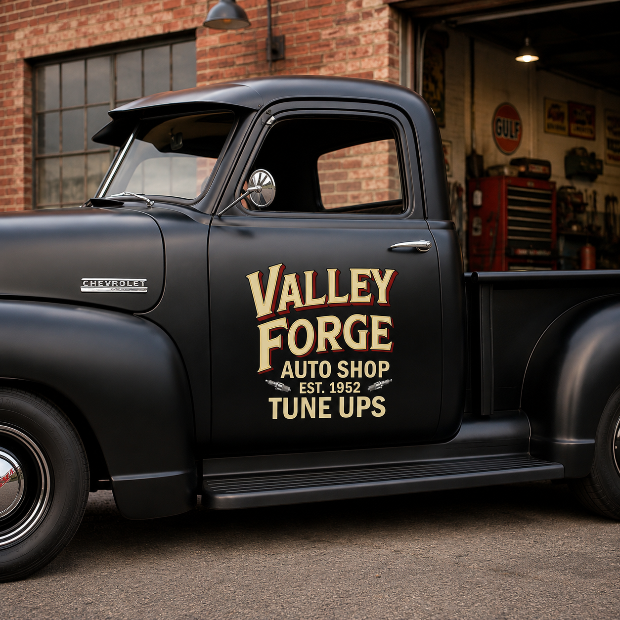 Personalized Text and Spark Plug Decal for Truck Door with Vintage Automotive Design sticker 14454 - Image 3