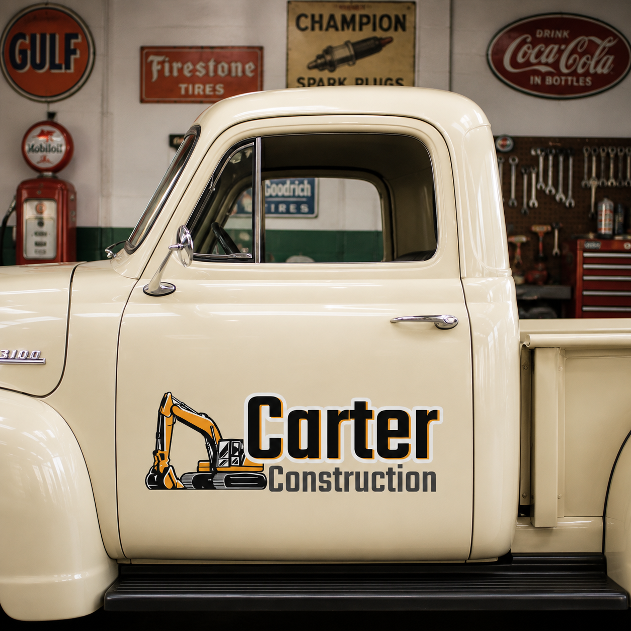 Personalized Excavator Decal for Truck Door with Industrial Construction Design sticker 14459 - Image 2