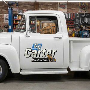 Personalized Excavator Decal for Truck Door with Industrial Construction Design sticker 14460