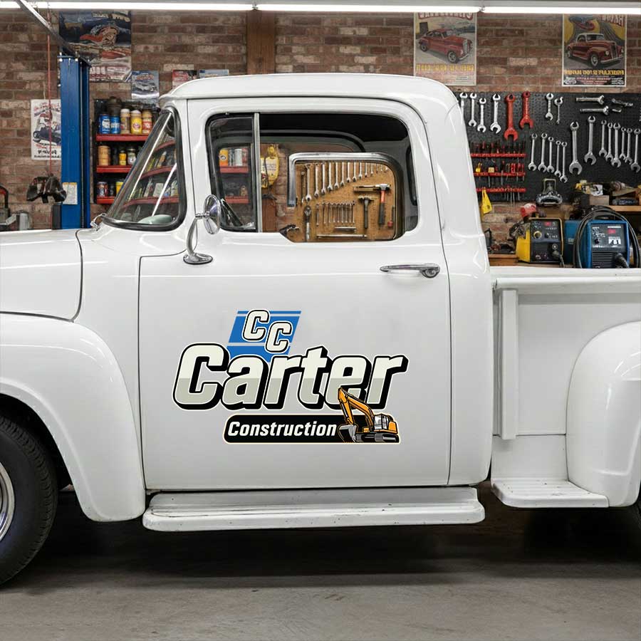 Personalized Excavator Decal for Truck Door with Industrial Construction Design sticker 14460