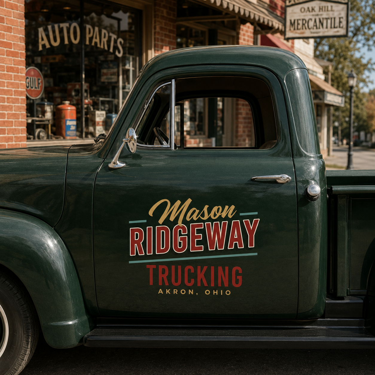 Personalized Text Decal for Truck Door with Vintage Automotive Design sticker 14462 - Image 4