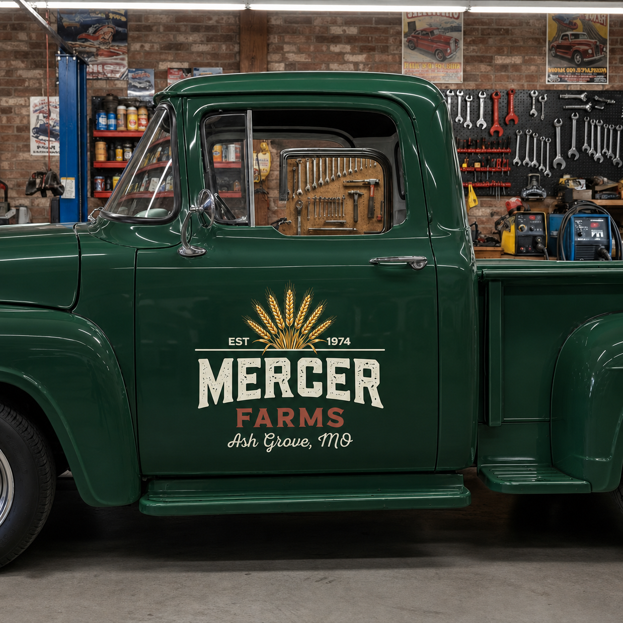Personalized Wheat and Text Decal for Truck Door with Vintage Agricultural Design sticker 14470 - Image 3