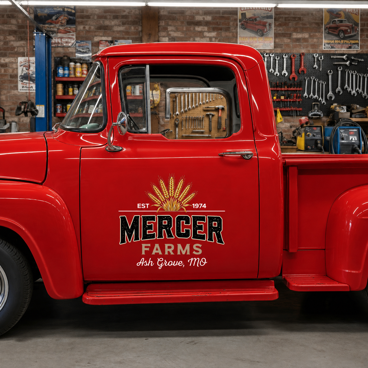 Personalized Wheat and Text Decal for Truck Door with Vintage Agricultural Design sticker 14470 - Image 4