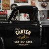 Personalized Excavator and Ornamental Accents Decal for Truck Door with Vintage Automotive Design sticker 14477