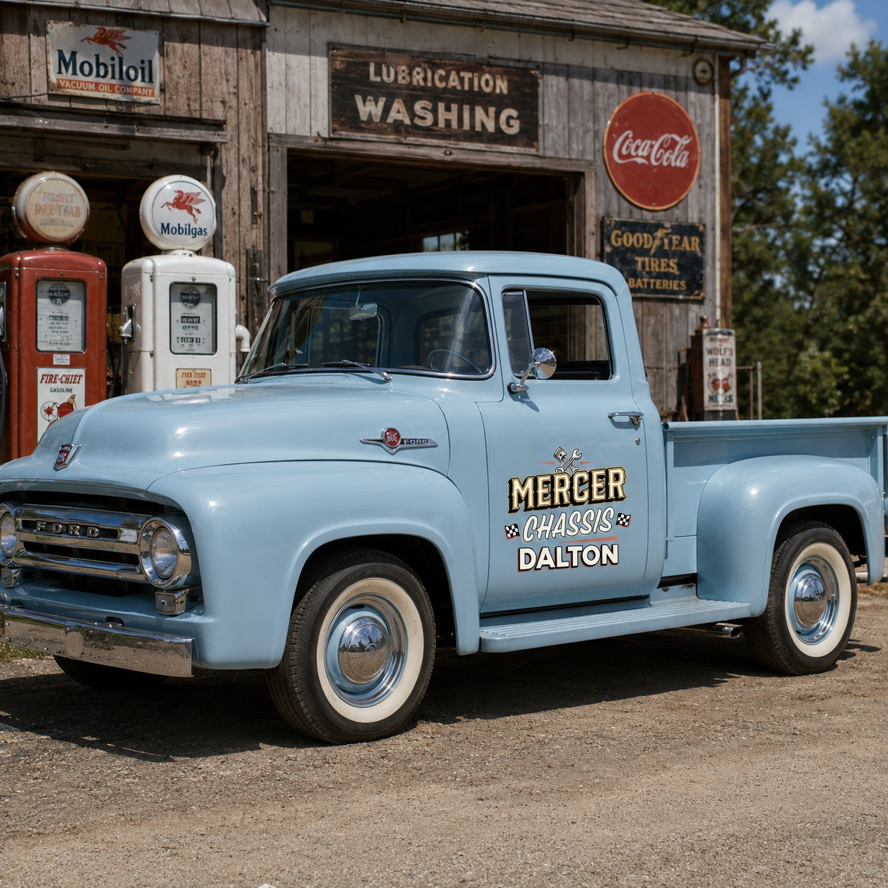 Personalized Piston and Wrench Decal for Truck Door with Vintage Automotive Design sticker 14481 - Image 2