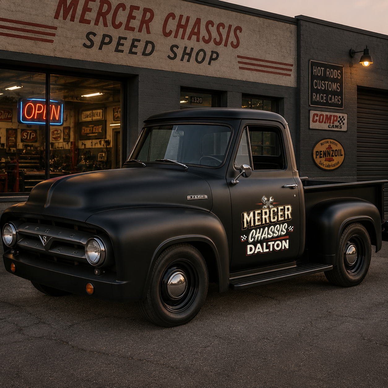 Personalized Piston and Wrench Decal for Truck Door with Vintage Automotive Design sticker 14481 - Image 3