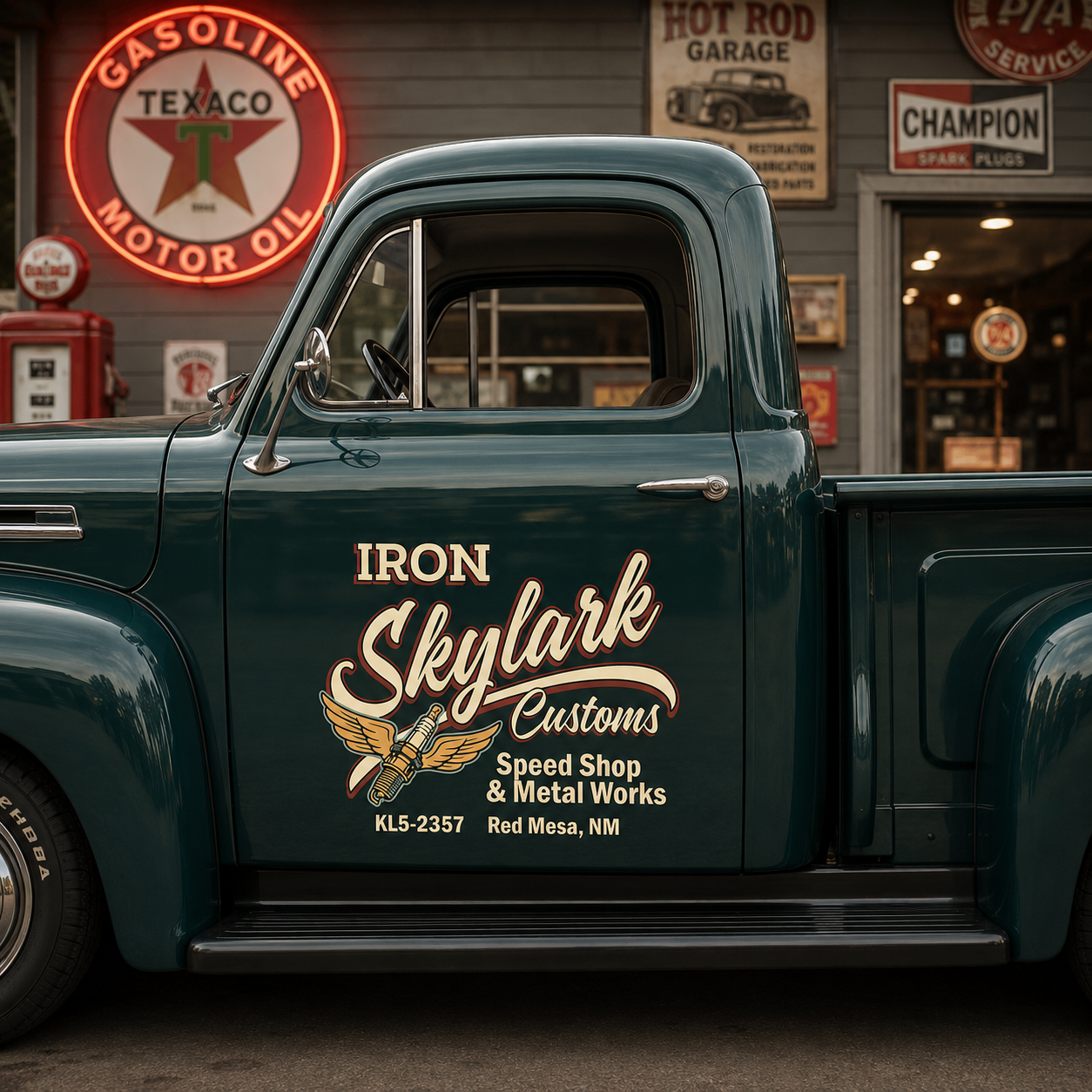 Personalized Wrench and Wings Decal for Truck Door with Vintage Automotive Design sticker 14484 - Image 3
