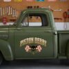 Personalized Skull and Checkered Flags Decal for Truck Door with Vintage Automotive Design sticker 14509