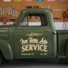 Personalized Flames and Vintage Text Decal for Truck Door with Vintage Automotive Design sticker 14511