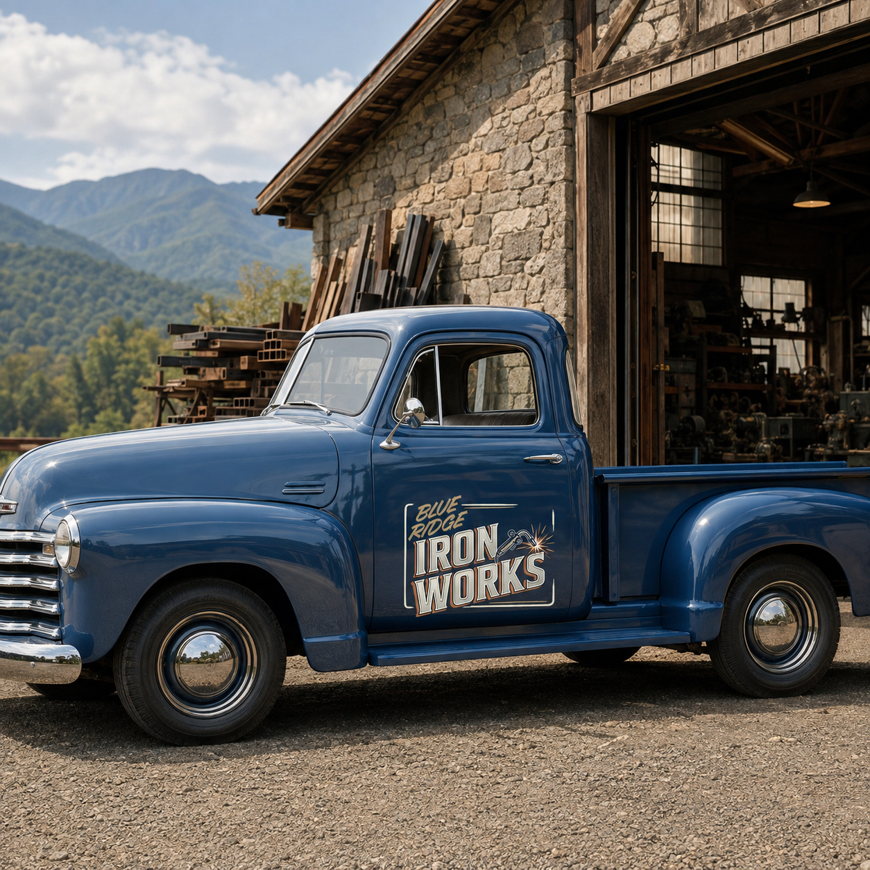 Personalized Wrench and Sparks Decal for Truck Door with Vintage Automotive Design sticker 14515 - Image 2