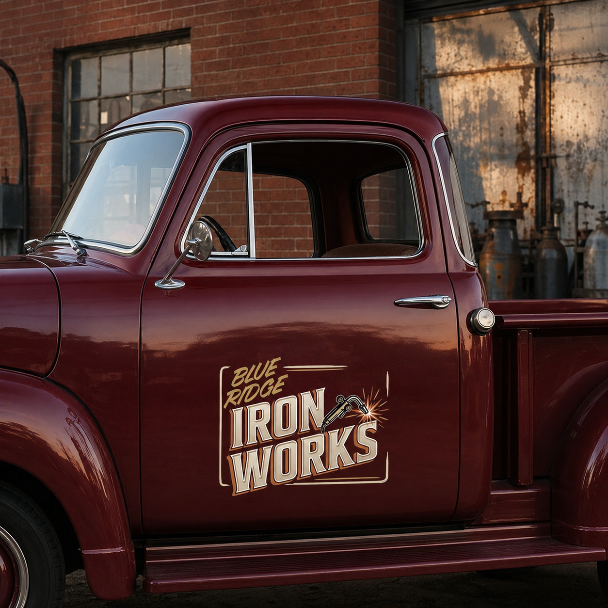 Personalized Wrench and Sparks Decal for Truck Door with Vintage Automotive Design sticker 14515 - Image 3