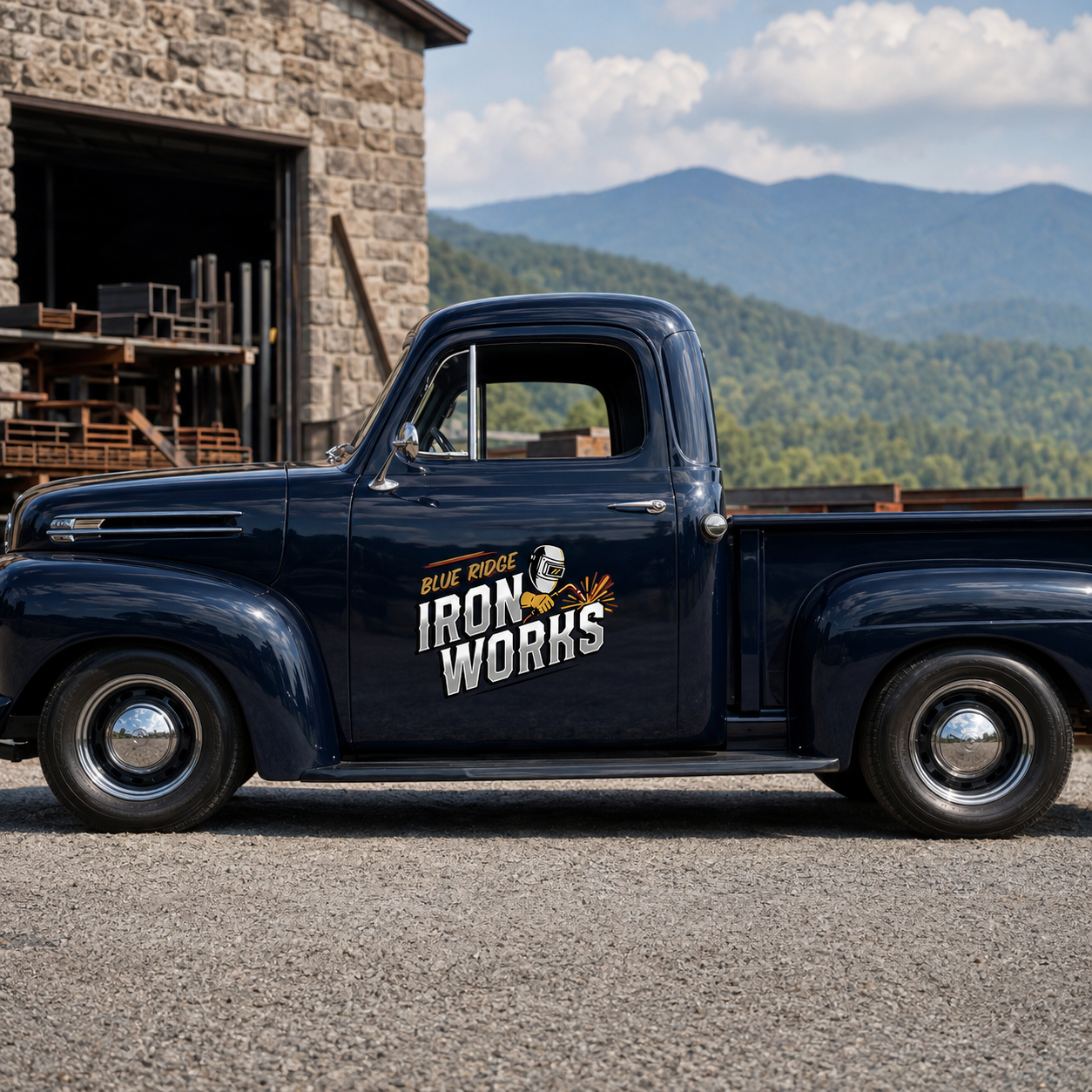 Personalized Welding Helmet and Sparks Decal for Truck Door with Vintage Automotive Design sticker 14517 - Image 2