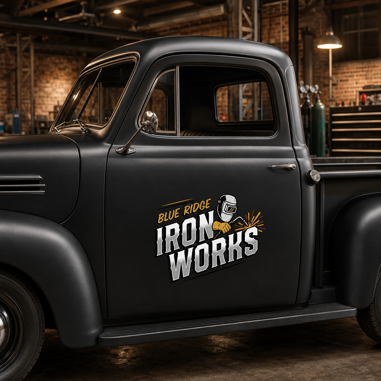Personalized Welding Helmet and Sparks Decal for Truck Door with Vintage Automotive Design sticker 14517 - Image 4