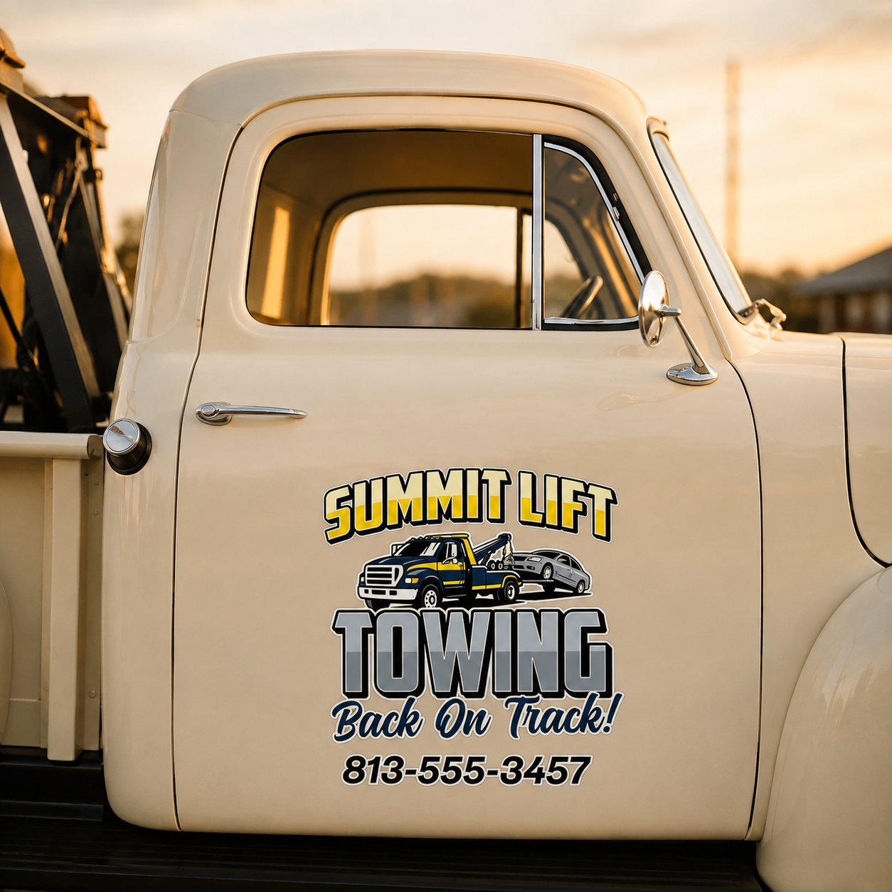 Personalized Tow Truck and Vehicle Decal for Truck Door with Bold Automotive Design sticker 14522 - Image 3