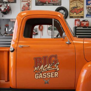 Personalized Spark Plug and Bold Lettering Decal for Truck Door with Vintage Automotive Design sticker 14550