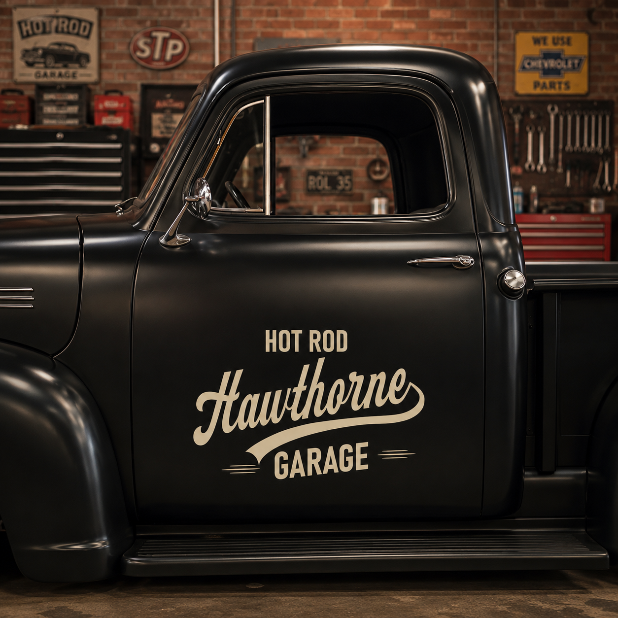 Personalized Text and Vintage Style Decal for Truck Door with Vintage Automotive Design sticker 14553 - Image 2