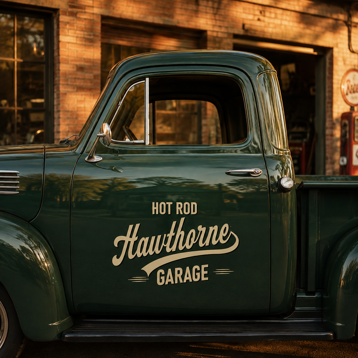 Personalized Text and Vintage Style Decal for Truck Door with Vintage Automotive Design sticker 14553 - Image 3