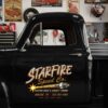 Personalized Spark Plug and Starburst Decal for Truck Door with Vintage Automotive Design sticker 14597