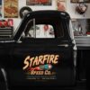 Personalized Rocket and Flames Decal for Truck Door with Vintage Automotive Design sticker 14598